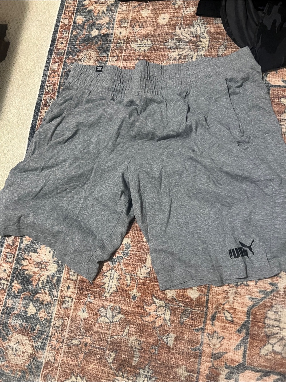 Puma Men's Heather Gray Athletic Shorts with Logo
